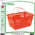 Orange Plastic Shopping Basket for Supermarket